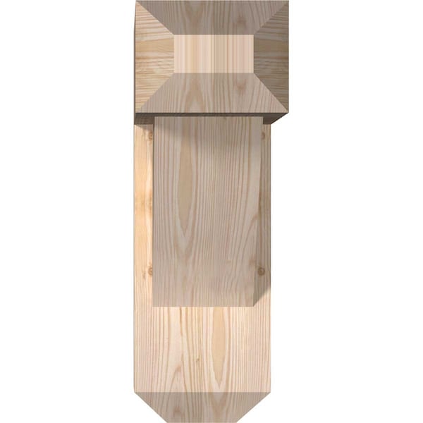 Traditional Craftsman Smooth Bracket W/ Offset Brace, Douglas Fir, 7 1/2W X 22D X 22H